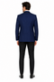 3-Piece Tailored Fit Wool Suit with Bow Tie and Flat Front Pants - Navy