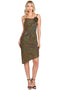 Metallic Asymmetric Cowl Neck Nylon Cocktail Dress by Perrty 3072