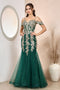 Adora Design 3156 Off Shoulder Glitter Applique Mermaid Prom Dress