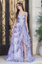 Adora Design 3174 Tiered A-Line Sequin Applique Formal Prom Gown