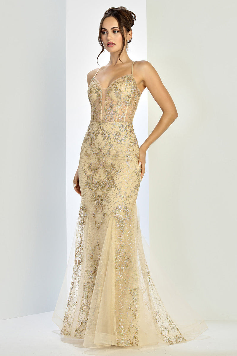 Adora Design 3255 Long Mermaid Beaded Corset Formal Prom Dress