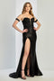 Adora Design 3293 Long Fitted Lace Applique Corset Prom Dress