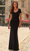 La Femme 33146 Short Sleeve Beaded Trim Evening Gown