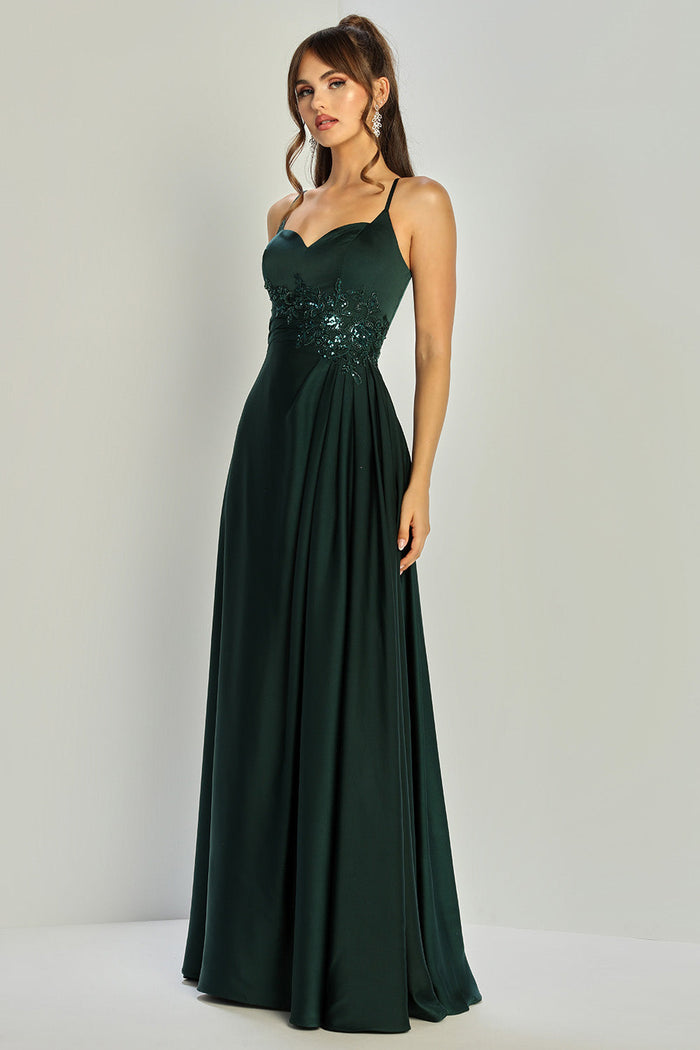 Adora Design 3321 Beaded Floral Applique A Line Sweetheart Prom Dress