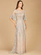 Lara 33277 Cape Sleeve Embroidered Mother of the Bride Dress