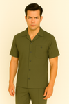 Mens Walking Suit in Color olive  leisure suit causal Matching Shirt and Pants $99
