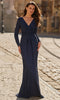 La Femme 33310 Long Sleeve Sparkle Evening Gown