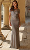 La Femme 33332 Beaded Lace Illusion Neckline Gown