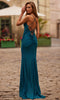 La Femme 33361 Lace Detail Strappy Back Prom Gown