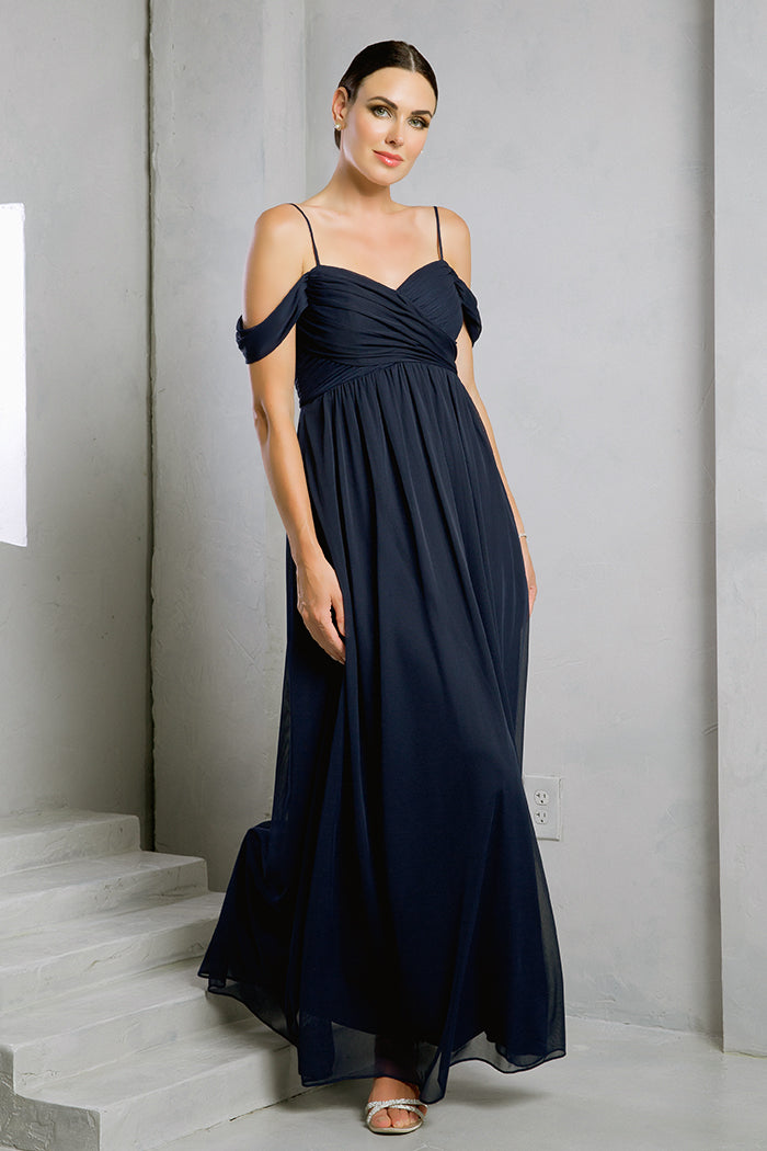 Eva USA 3494 Long A-Line Formal Prom Dress Empire Waist Evening Gown