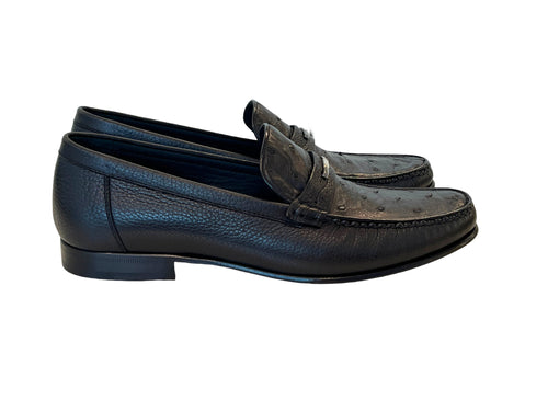C001405-3898Ost- Genuine Ostrich- Black