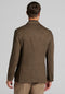 Alberto Nardoni 1905 sportcoat: Muted brown herringbone, tailored fit, shawl collar, single-breasted. Structured silhouette with fitted back, two vents, and sleeve buttons. Textured fabric.