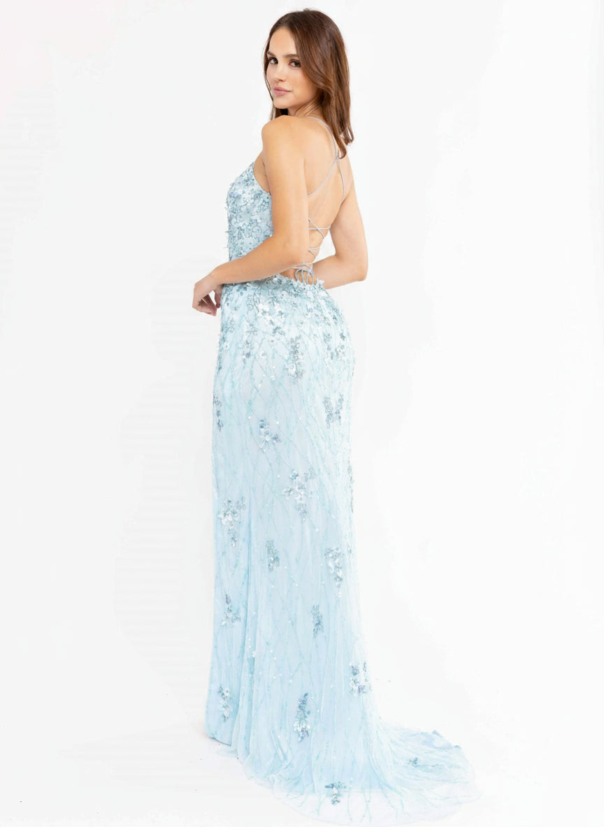 Primavera Couture 3917 - Sequin Embroidered Fitted Prom Dress
