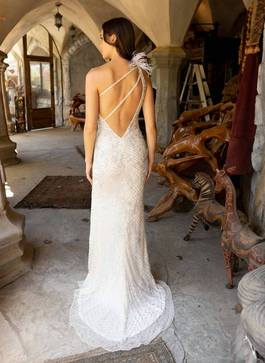 Primavera Couture 3921 - Beaded Sequin Evening Gown