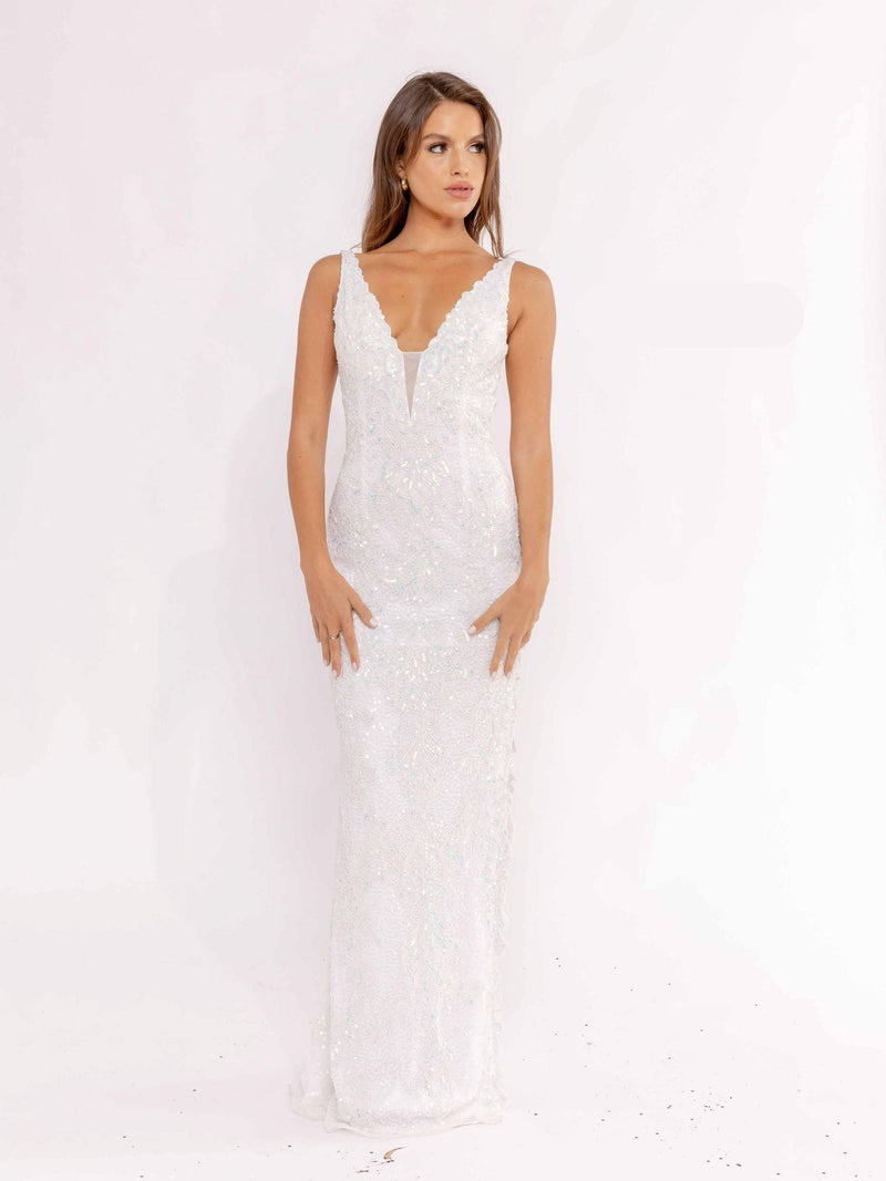 Primavera Couture 3953 - Sequin Beaded Fitted Prom Dress
