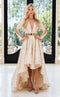 Jessica Angel JA395 Illusion Long Sleeve A-Line Train Eveningacquard Dress