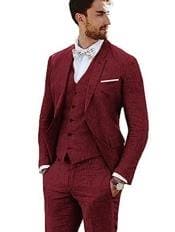 Mehroon Big and Tall Linen Suit - AlbertoNardoniStore