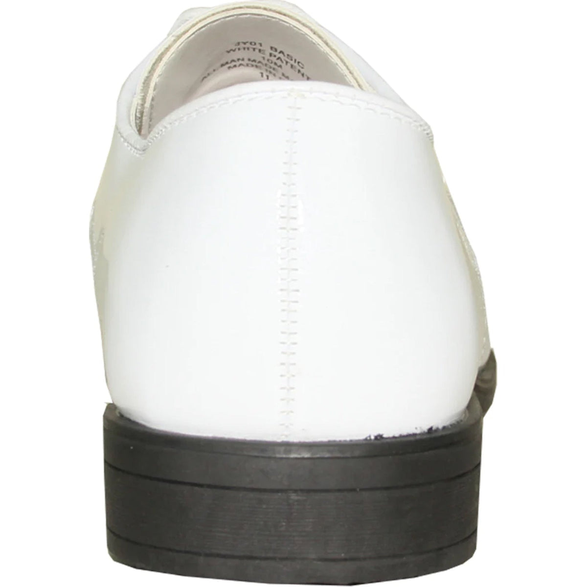 Bravo Mens Classic Formal Shiny Patent Tuxedo Shoe in White