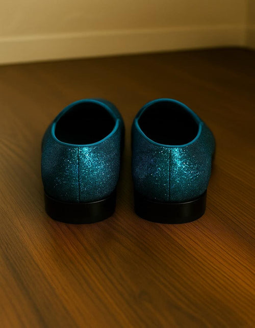 Men's Turquoise Blue Sequin Glitter Loafers Sparkling Slip-On Party Dress Shoes for Prom, Weddings, and Nightlife | Alberto Nardoni Men's Turquoise Blue Sequin Glitter Loafers Sparkling Slip-On Party Dress Shoes for Prom, Weddings, and Nightlife | Alberto Nardoni