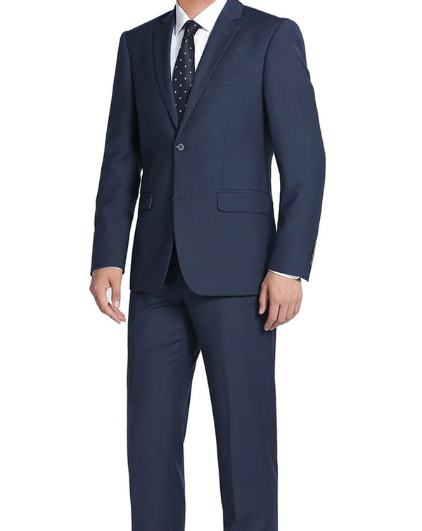 (Limited Sizes) 100% Virgin Wool Regular Fit Blue Suit