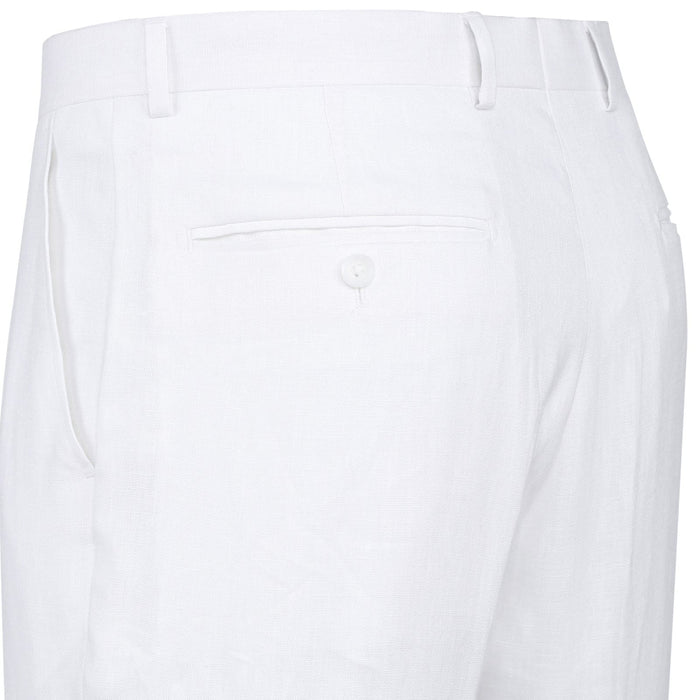Linen Suit 2 Piece 2 Buttons Regular Fit In White