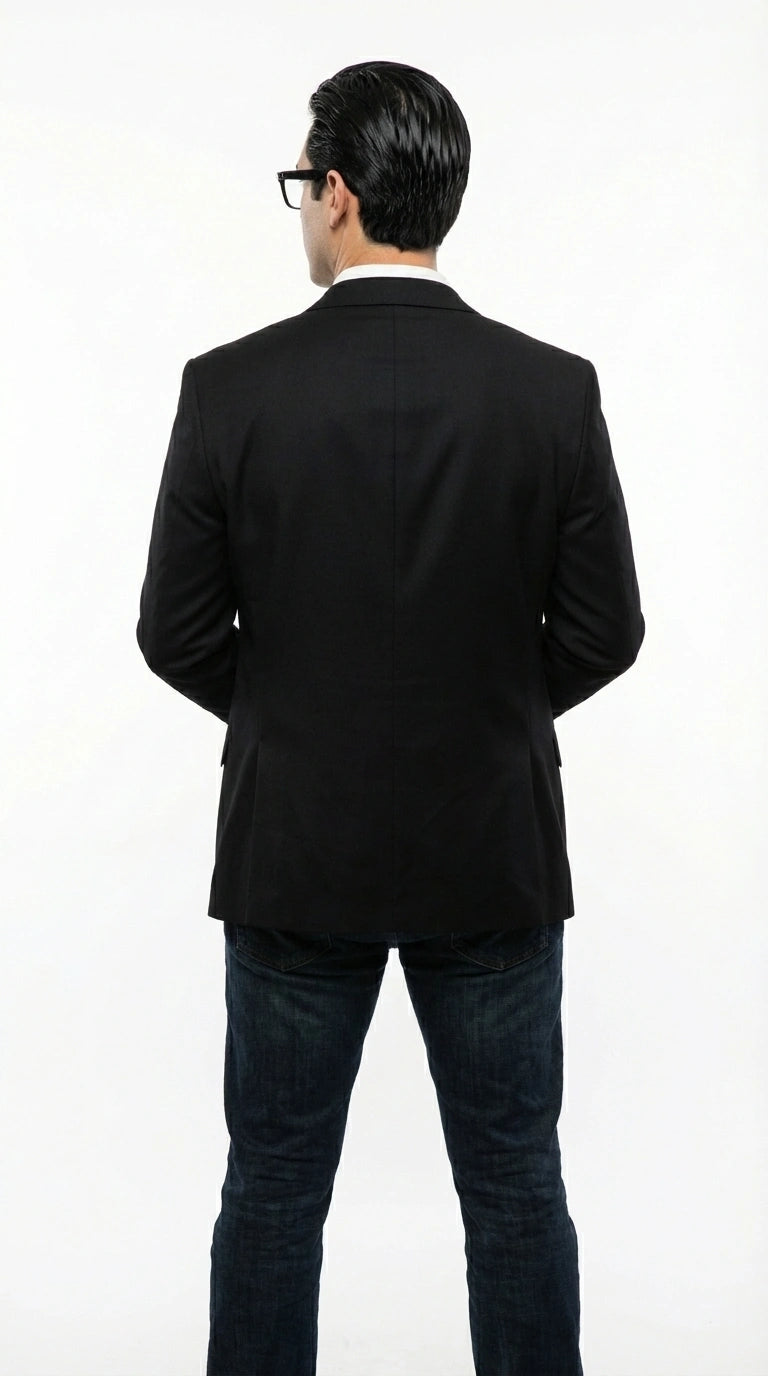 Mens Black Blazer – Clark Kent Inspired Smart Casual Office Blazer for Men Classic Everyday Formal Jacket