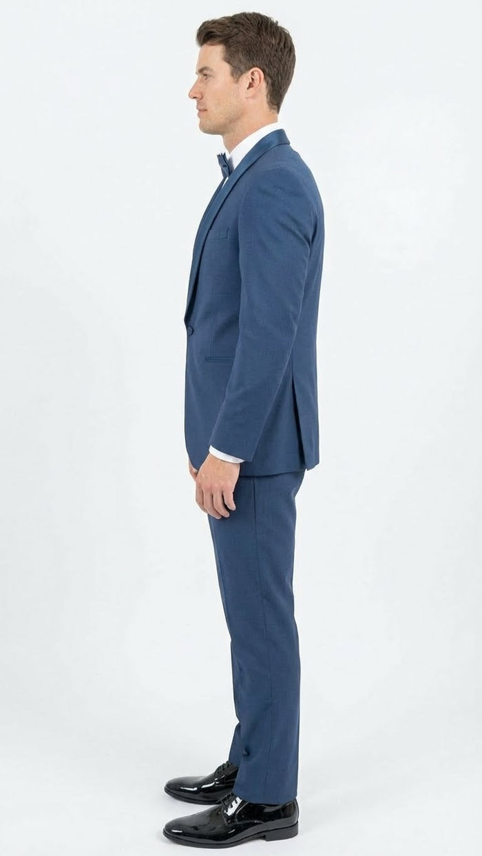 Men’s Indigo Sapphire Royal Blue Suit Set – Classic Formal Wedding, Prom & Dinner Jacket, Light Blue Cobalt Color