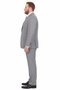 Mix And Match Suits Men's Portly Fit Two Button Fully Lined Solid Gray Super 140'S Suit Executive Fit Suit - Mens Portly Suit