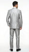 Men’s Silver Grey Sharkskin Suit – 3 Button Classic Fit Shiny Formal Suit for Wedding, Business and Party Wear