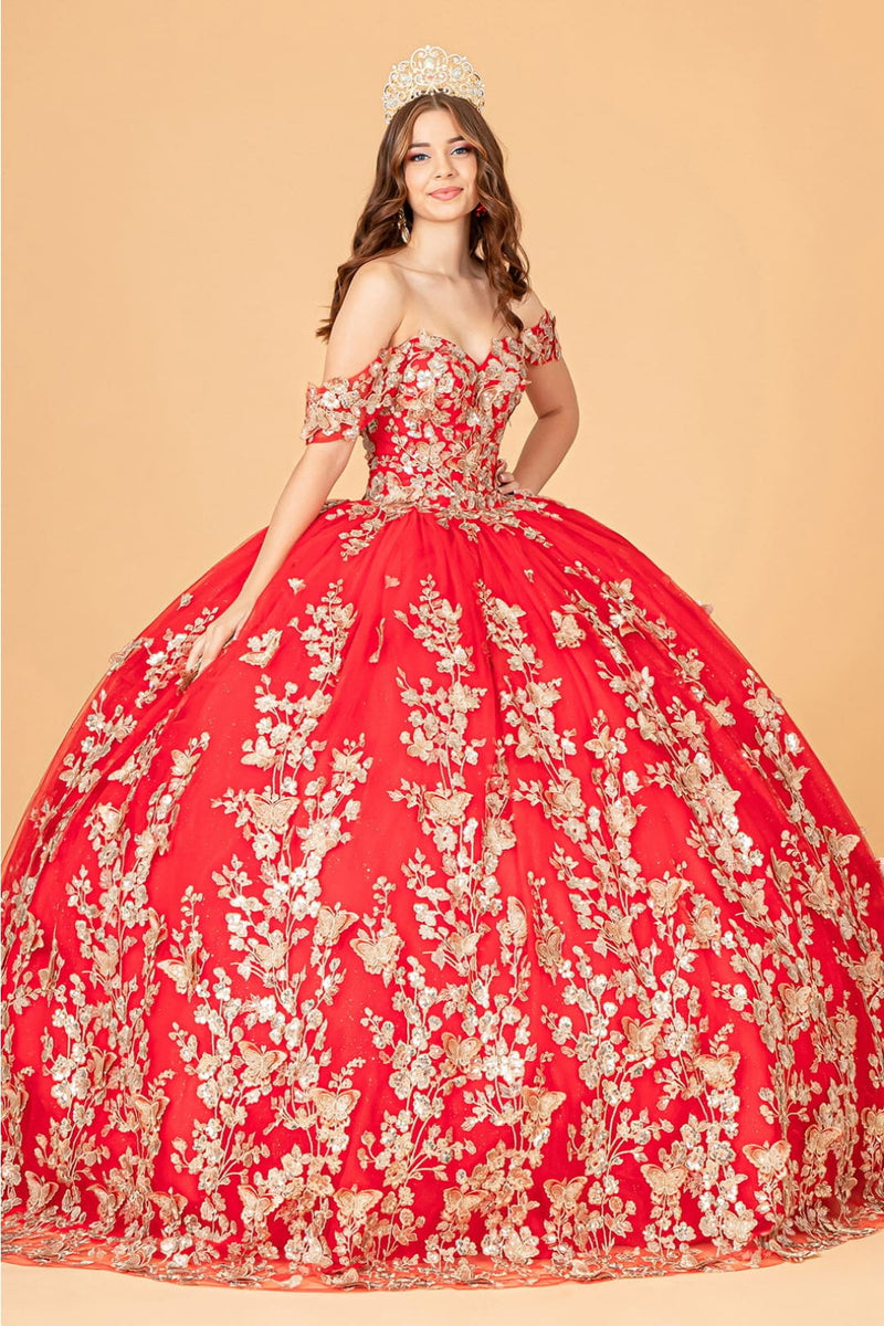 Red and Gold Quinceanera Dress by Elizabeth KGL3077