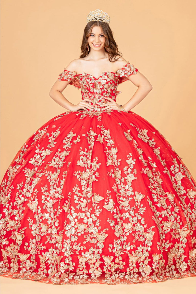 Red and Gold Quinceanera Dress by Elizabeth KGL3077