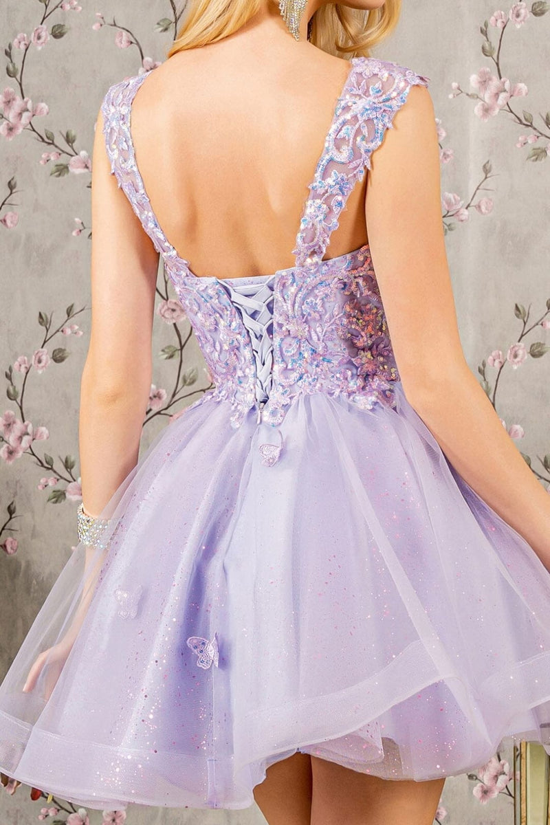 3D Butterfly Short Dress by Elizabeth KGS3186