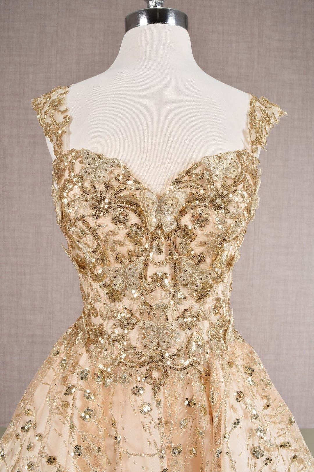 3D Butterfly Short Sleeveless Dress by Elizabeth KGS3187