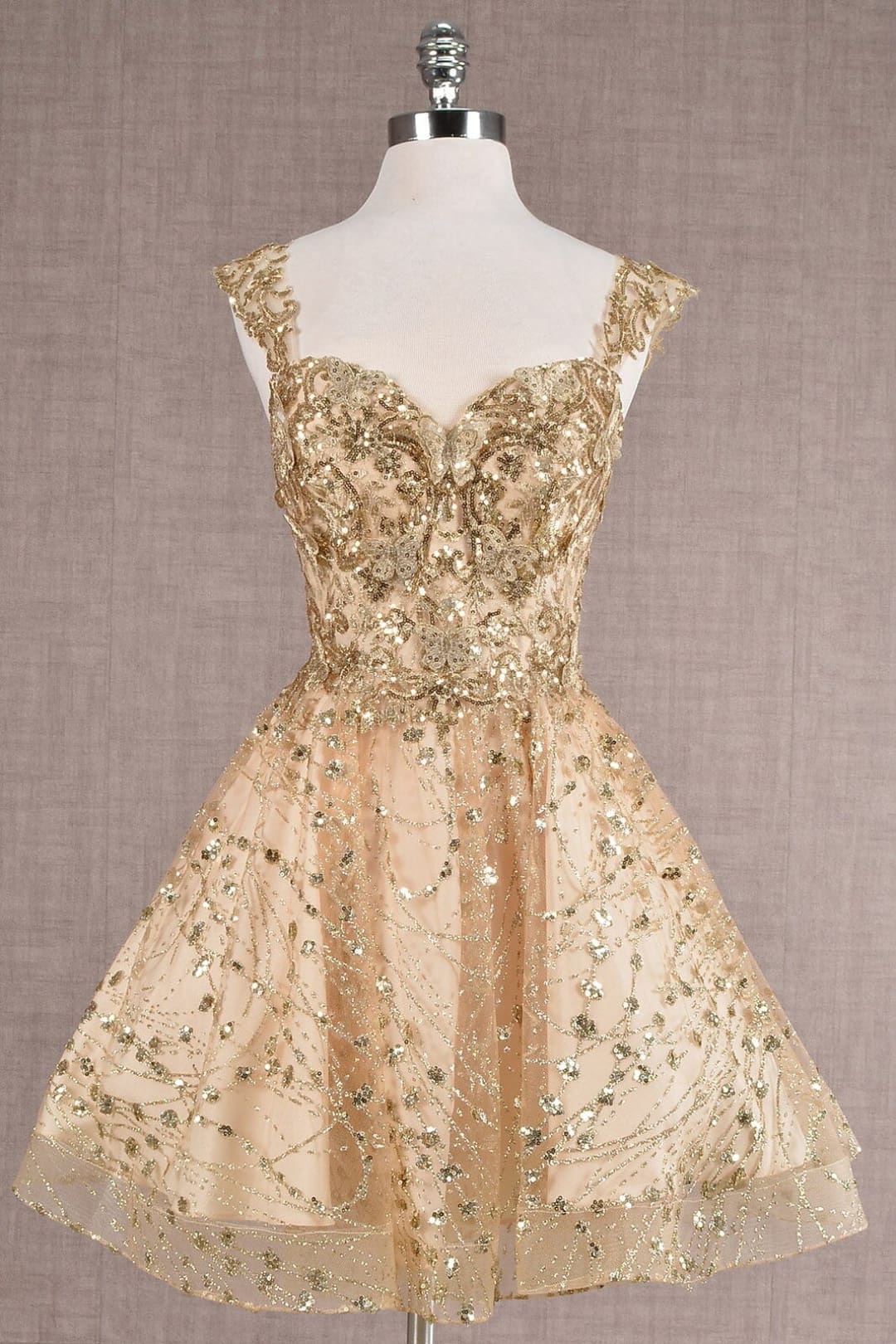 3D Butterfly Short Sleeveless Dress by Elizabeth KGS3187
