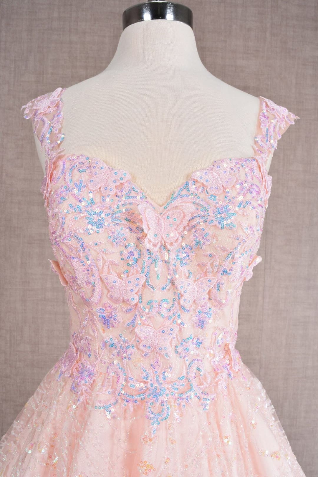 3D Butterfly Short Sleeveless Dress by Elizabeth KGS3187