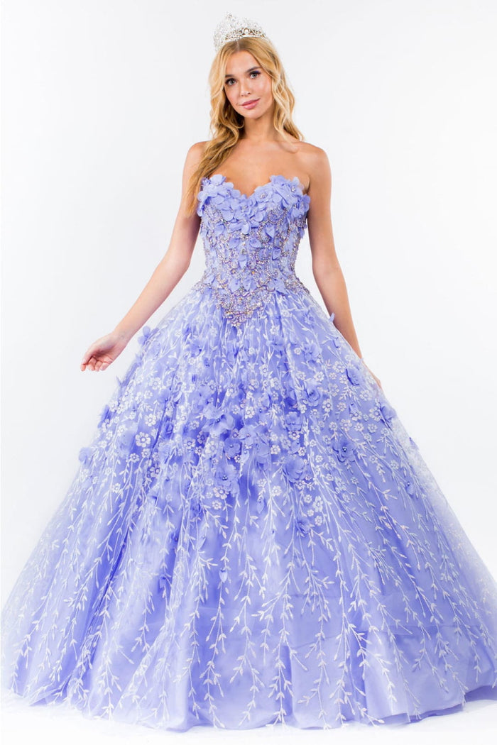 3D Floral Cape Ball Gown by Elizabeth KGL1939