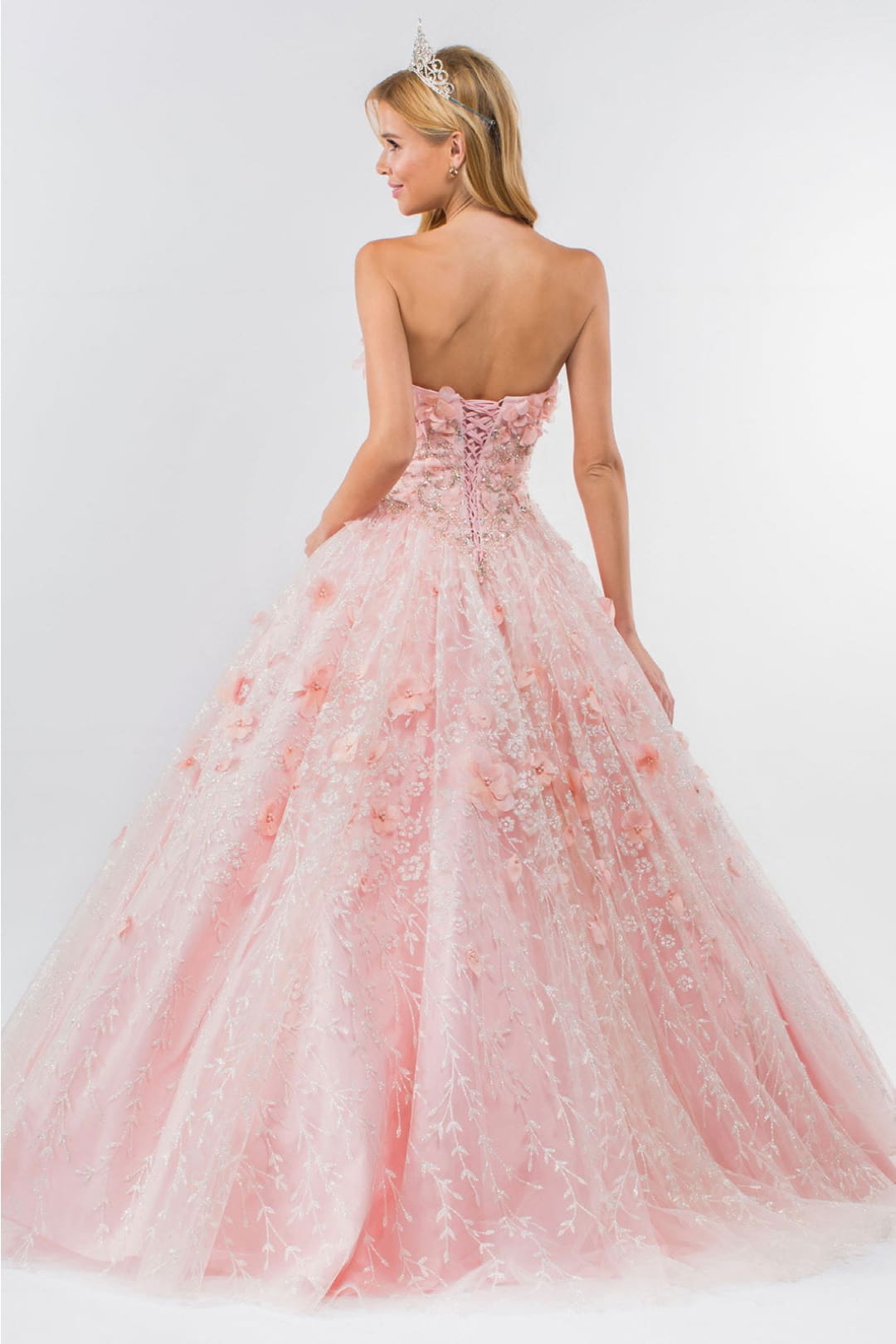 3D Floral Cape Ball Gown by Elizabeth KGL1939