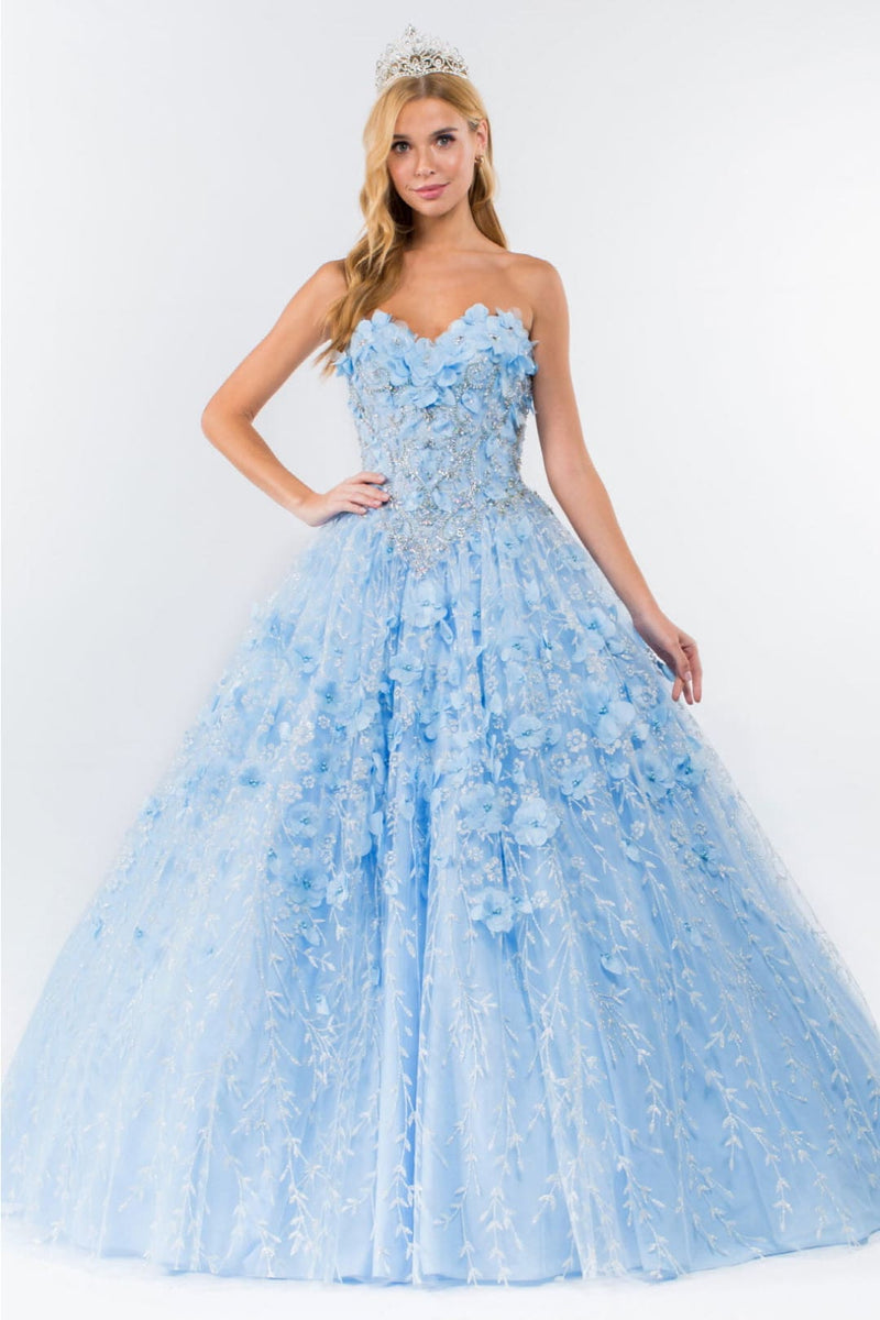 3D Floral Cape Ball Gown by Elizabeth KGL1939