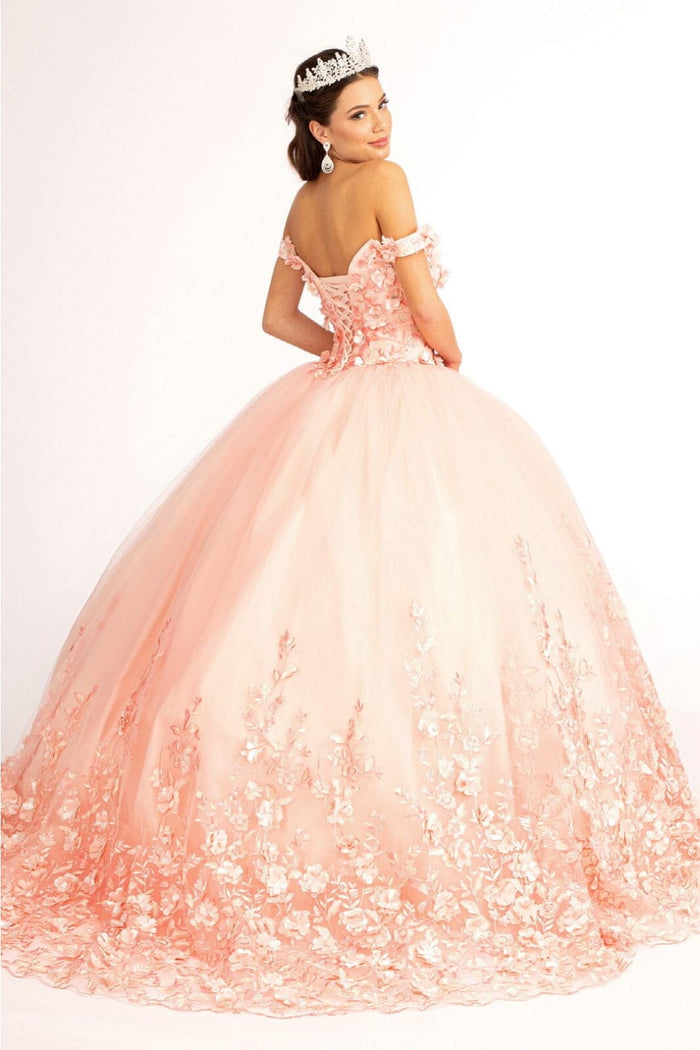 3D Floral Off Shoulder Ball Gown by Elizabeth KGL1960