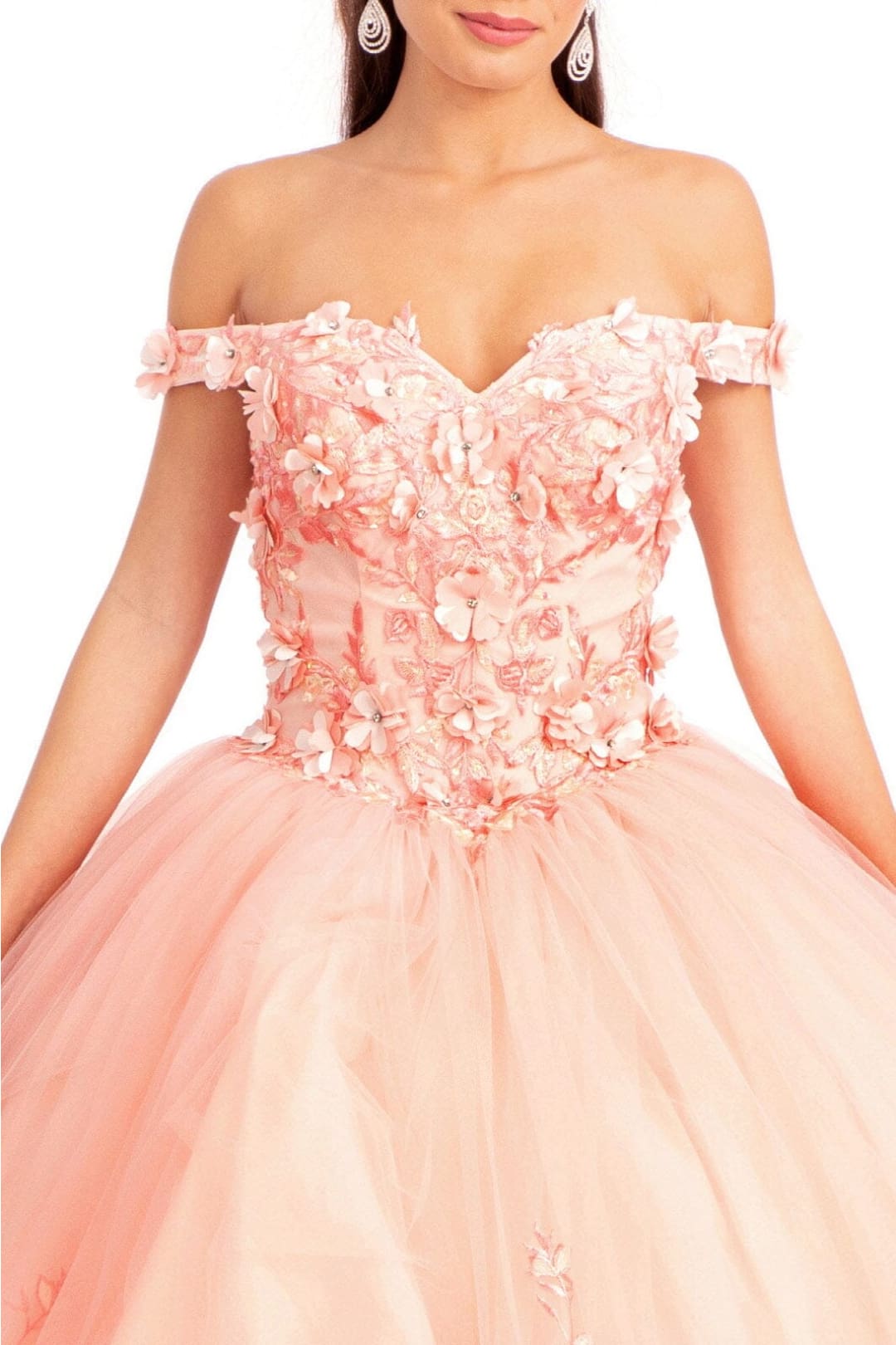 3D Floral Off Shoulder Ball Gown by Elizabeth KGL1960