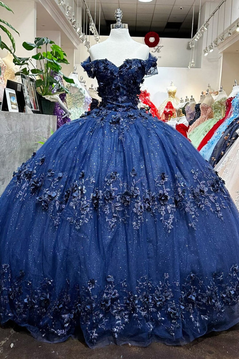 3D Floral Off Shoulder Cape Ball Gown by Elizabeth KGL3179