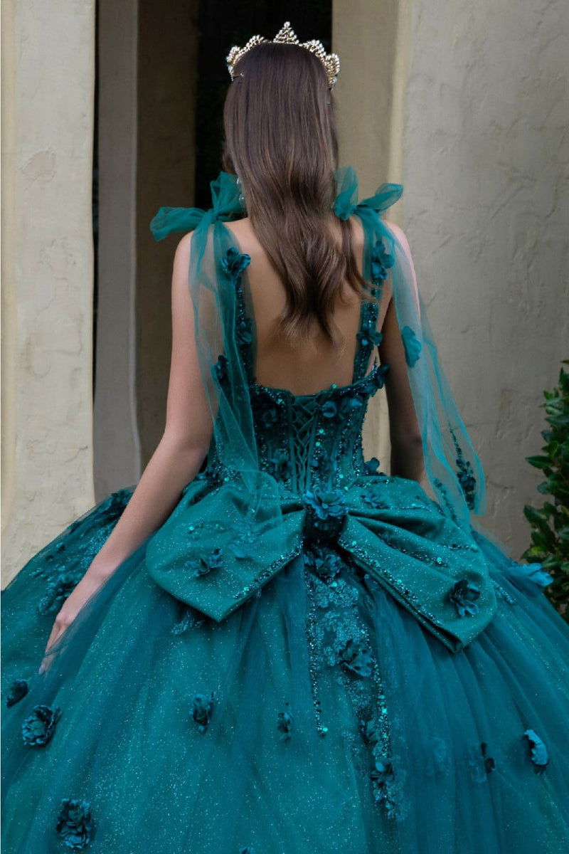 3D Floral Quinceanera Dress Sleeveless Ball Gown by GLS Gloria GL3529