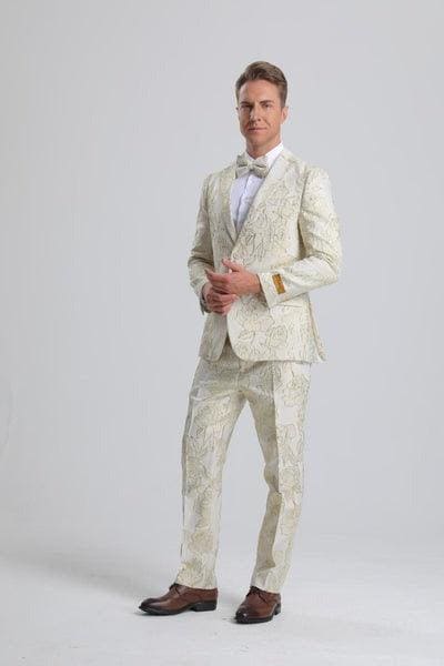 Cream Colored Suit - Cream Groomsmen Suit - AlbertoNardoniStore