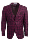 Mens Stacy Adams Suit - Stacy Adams Suit Men's Bold Windowpane Plaid Vested Suit - Burgundy