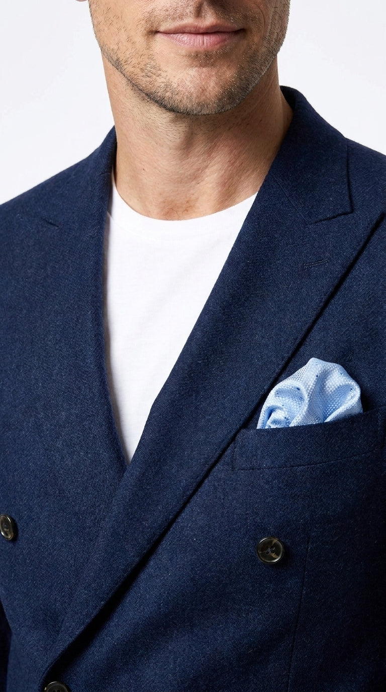 Men’s Navy Double-Breasted Blazer – Classic Fit 1920s Vintage Gatsby Style Sport Coat