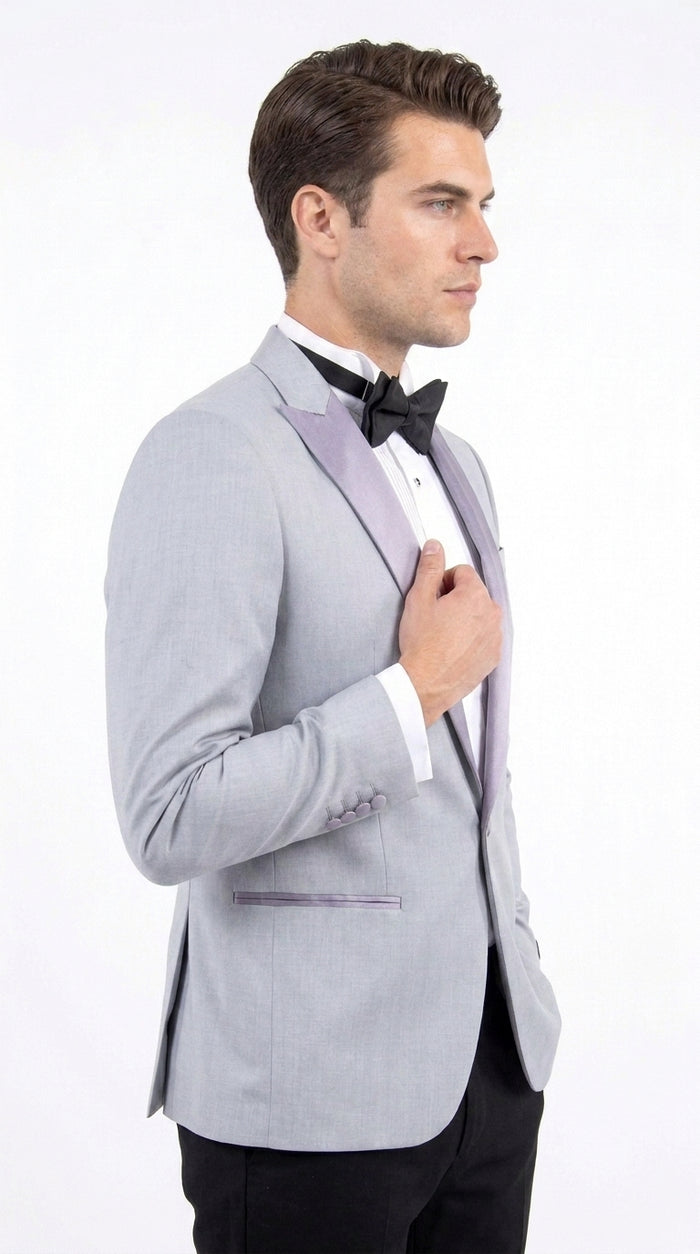 Men’s Classic Black Dinner Jacket – Satin Peak Lapel Formal Tuxedo Blazer (Copy)