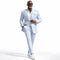Inserch Mens Premium Cotton Seersucker Stripe Suit – Light Blue
