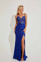 Primavera Couture 4297 - Beaded Slit Fitted Prom Dress
