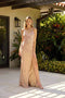 Primavera Couture 4322 - Sequin Beaded Slit Prom Dress