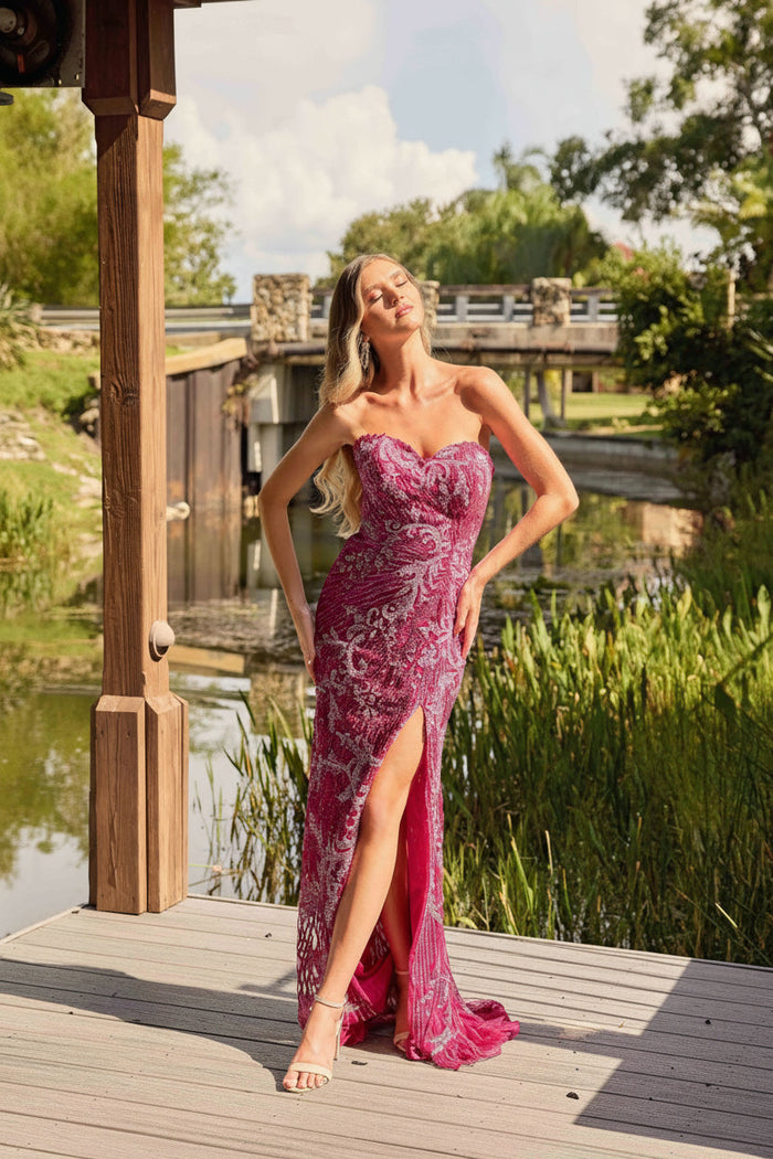 Primavera Couture 4328 - Lace Sequin Evening Gown